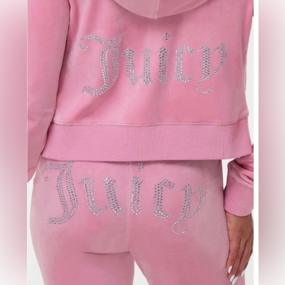 Juicy Couture Pants - COUTURE STORE Luxury Set Juicy Couture OG Bling Velour Tracksuit Sz L A286